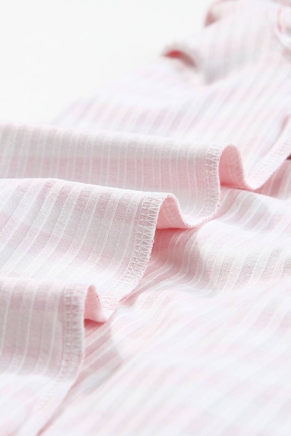 Black Striped Print Textured Knit Long Sleeve Tee