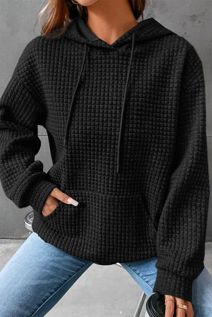 White MERRY AND BRIGHT Lattice Texture Hoodie