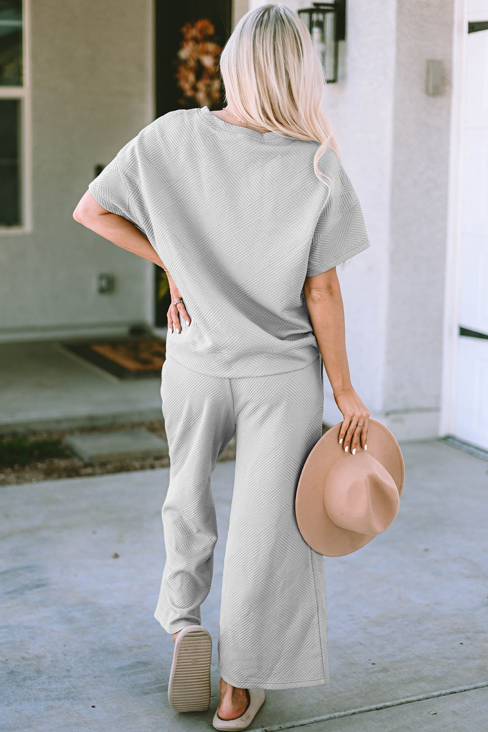 Black Ultra Loose Textured 2pcs Slouchy Outfit
