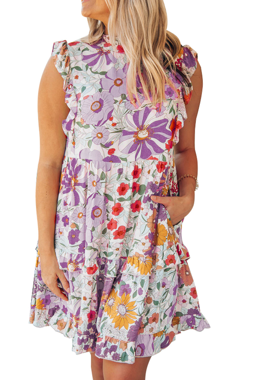 Oatmeal Boho Floral Smocked Waist Super Loose Pants