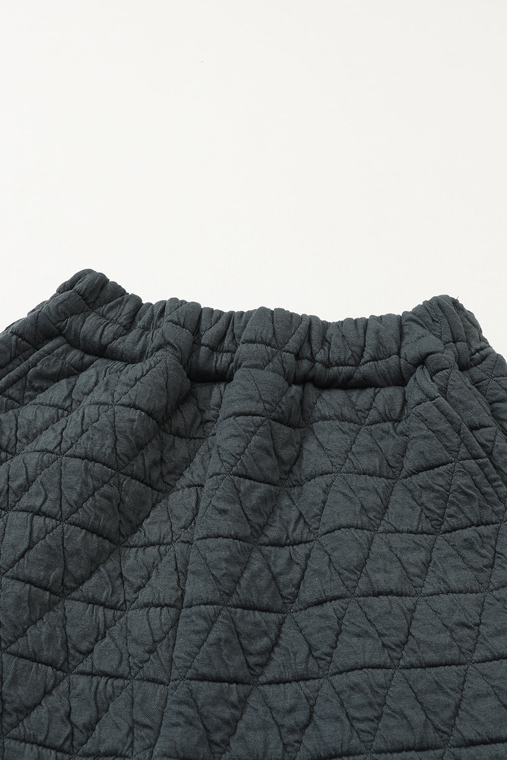 Coffee Solid Color Quilted Kangaroo Pocket Hoodie