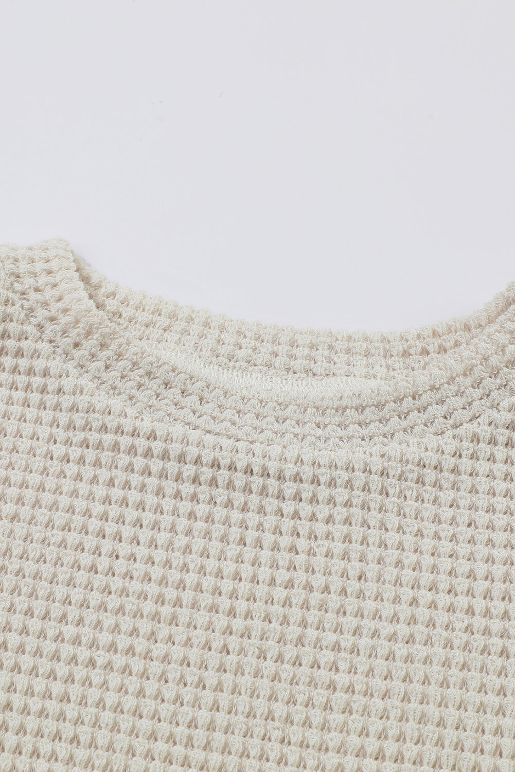 Black Sunflower Mesh Bubble Sleeve Waffle Knit Top