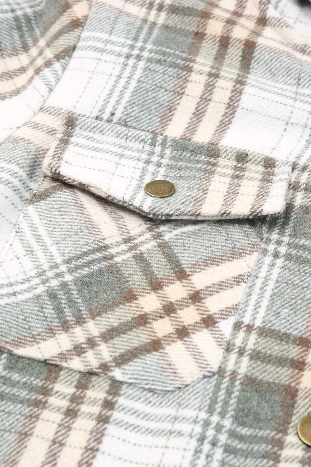 Orange Plaid Pattern Sherpa Lined Hooded Shacket