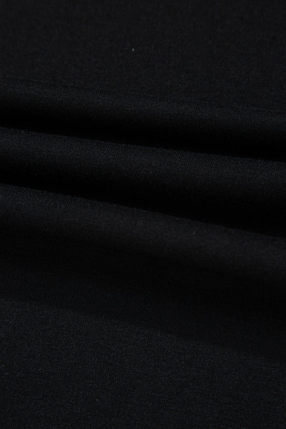 Black One Shoulder Long Sleeve Shift Blouse