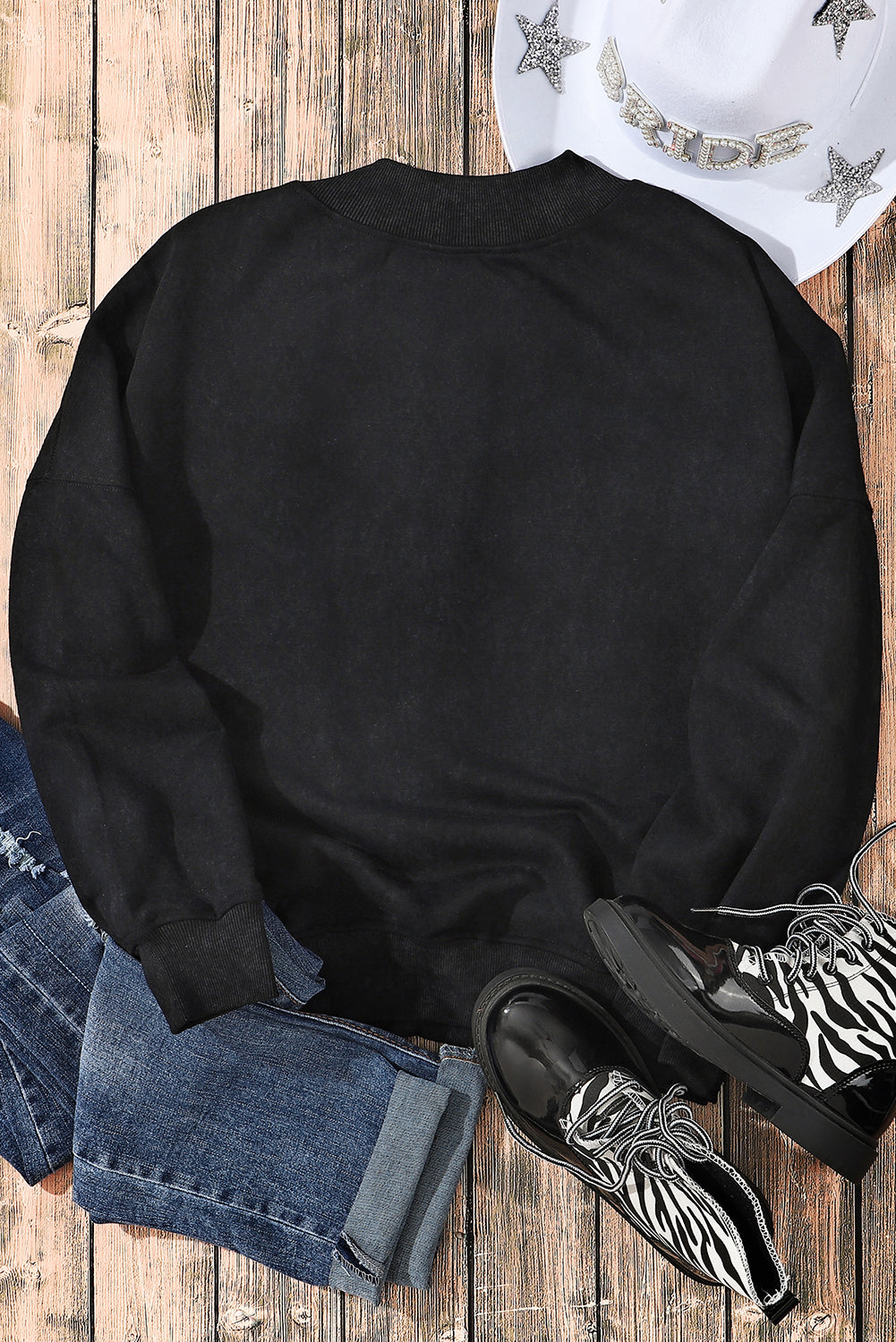 Green Drop Shoulder Crew Neck Pullover Sweatshirt