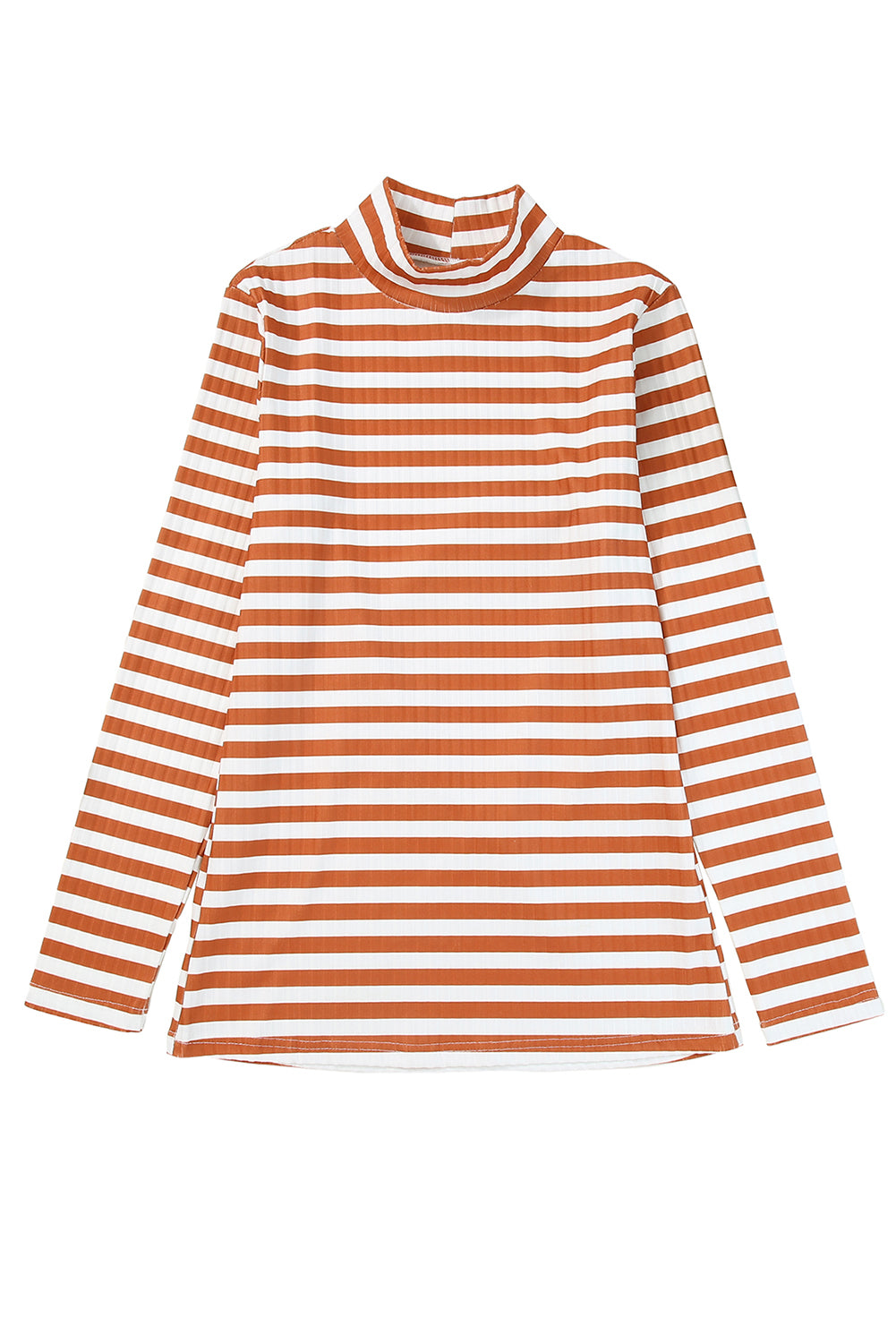Black Striped Print Textured Knit Long Sleeve Tee