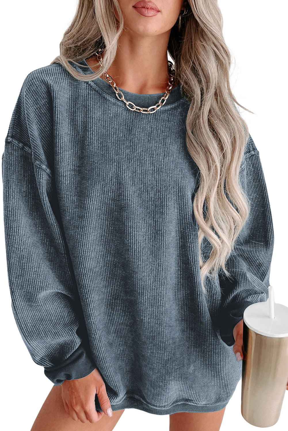Black Christmas Neon Nutcrackers Mineral Wash Corded Sweatshirt