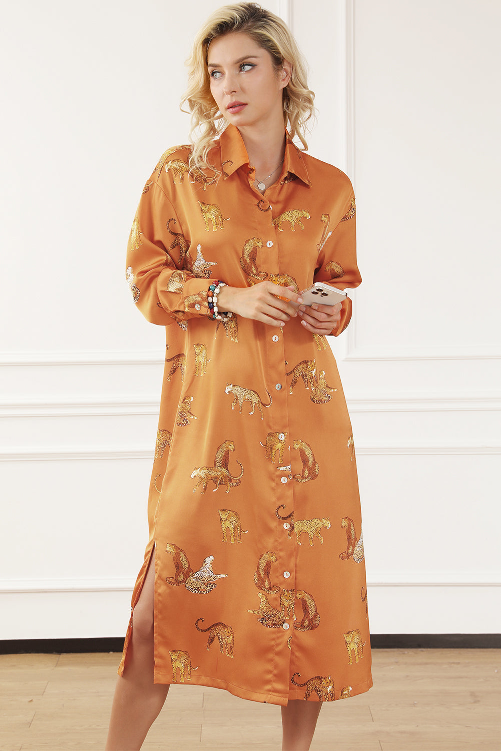 Lively Tiger Print Casual Sweatshirt