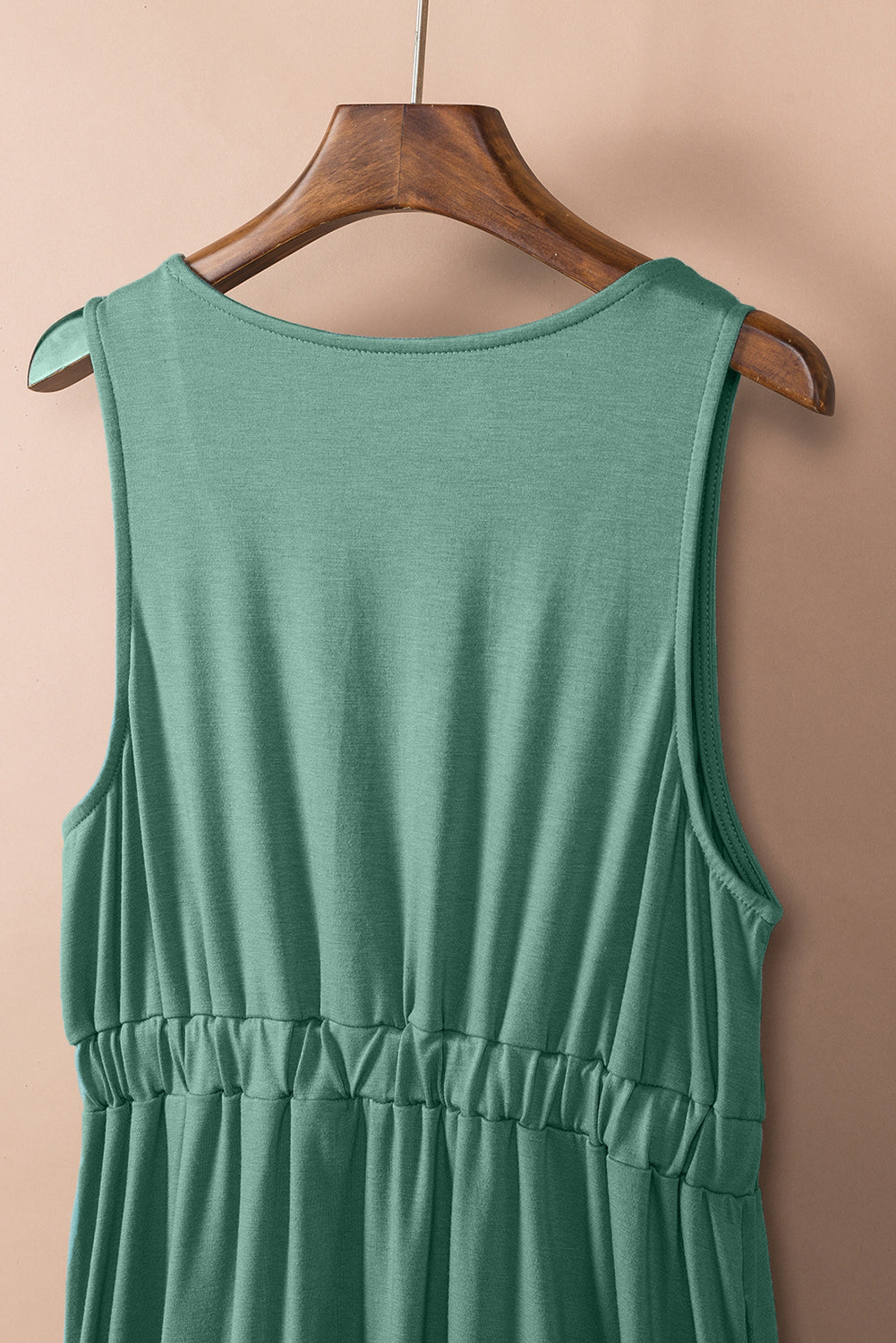 Black Buttons Sleeveless High Waist Mini Dress