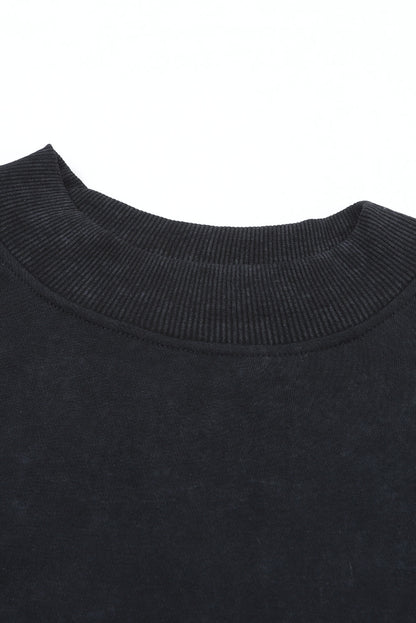 Green Drop Shoulder Crew Neck Pullover Sweatshirt