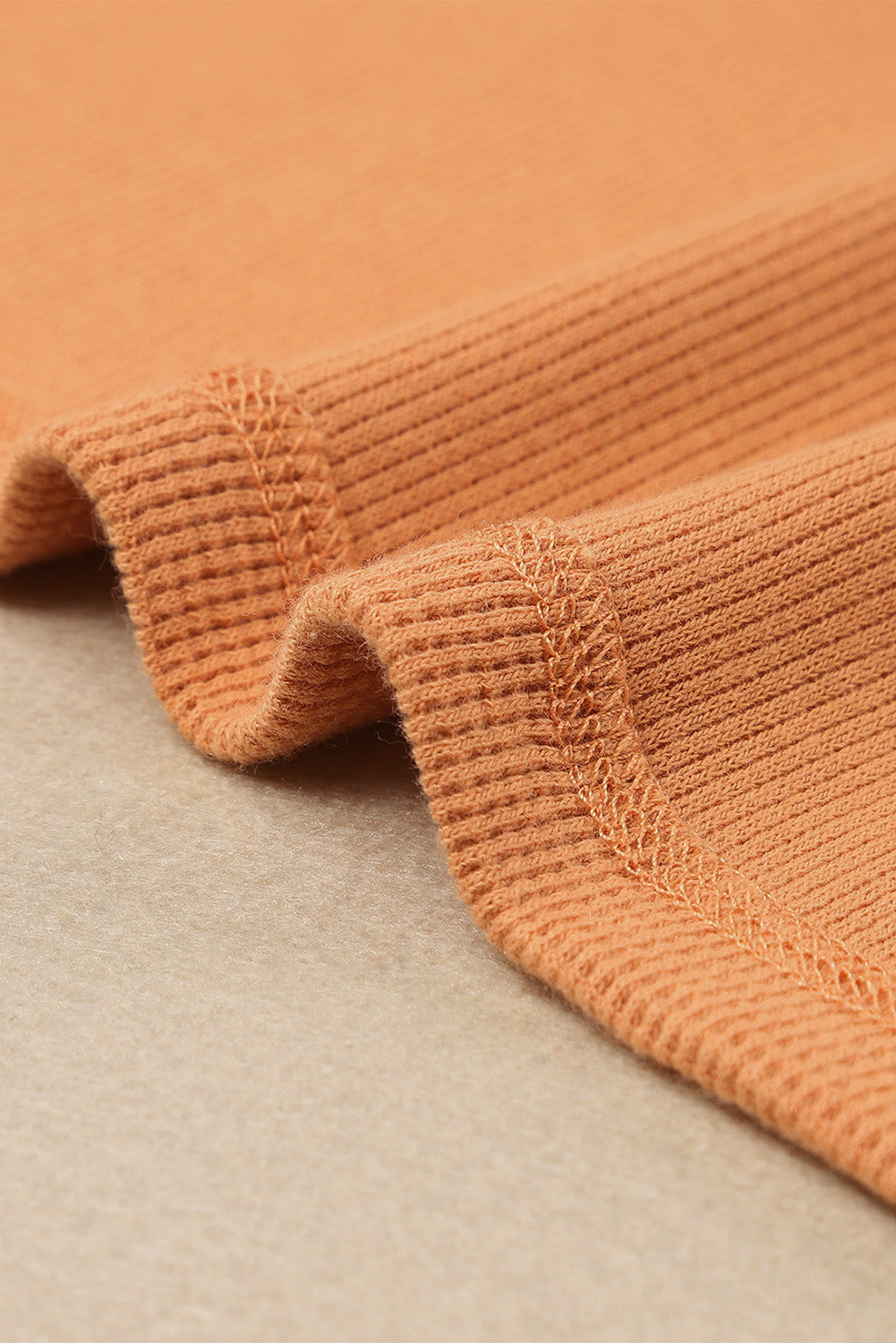 White Waffle Knit Henley Top