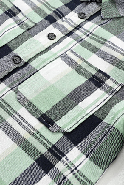 Yellow Plaid Button Up Patch Pocket Shirt