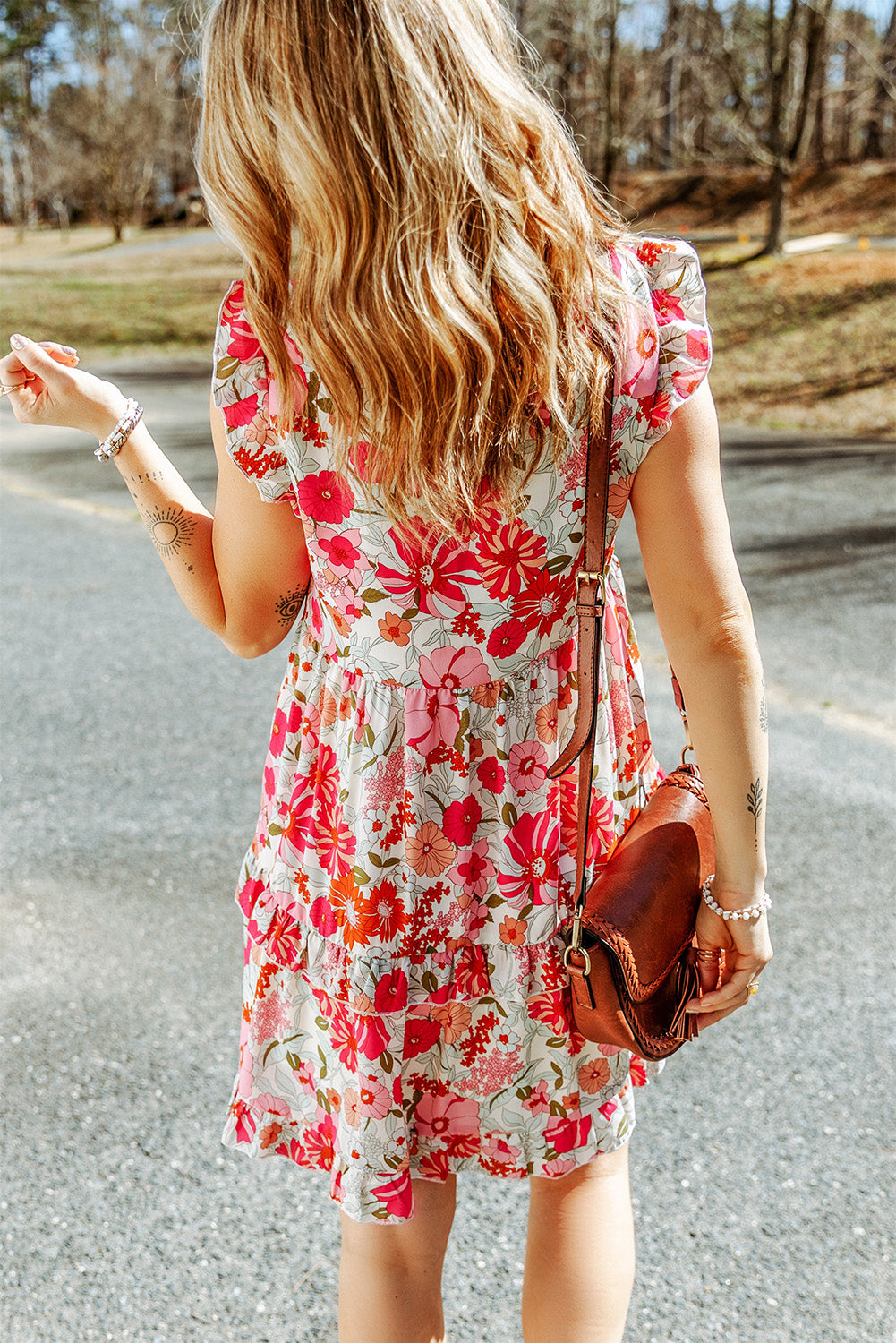 Oatmeal Boho Floral Smocked Waist Super Loose Pants