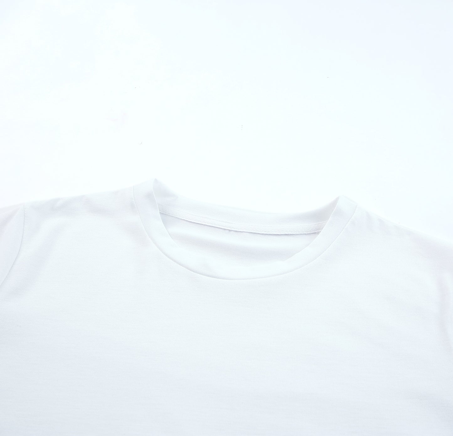 Black Solid Color Crew Neck Tee