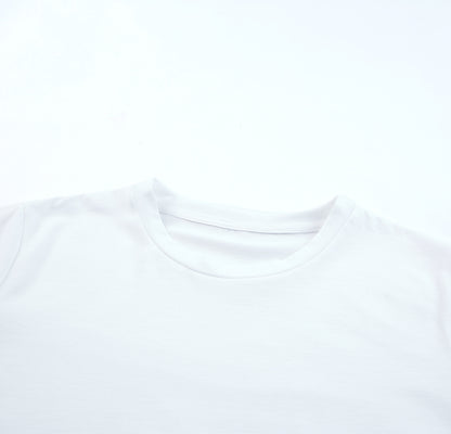 Black Solid Color Crew Neck Tee
