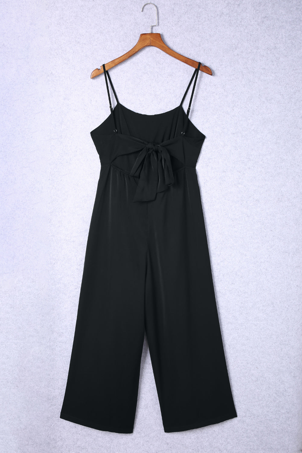 Orange Spaghetti Straps Backless Knot Wide-Leg Jumpsuit