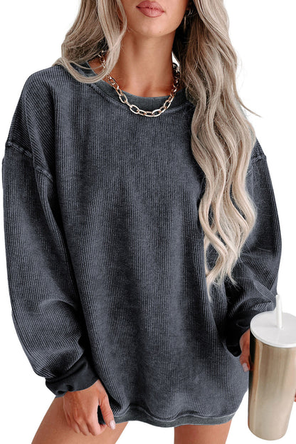 Black Christmas Neon Nutcrackers Mineral Wash Corded Sweatshirt