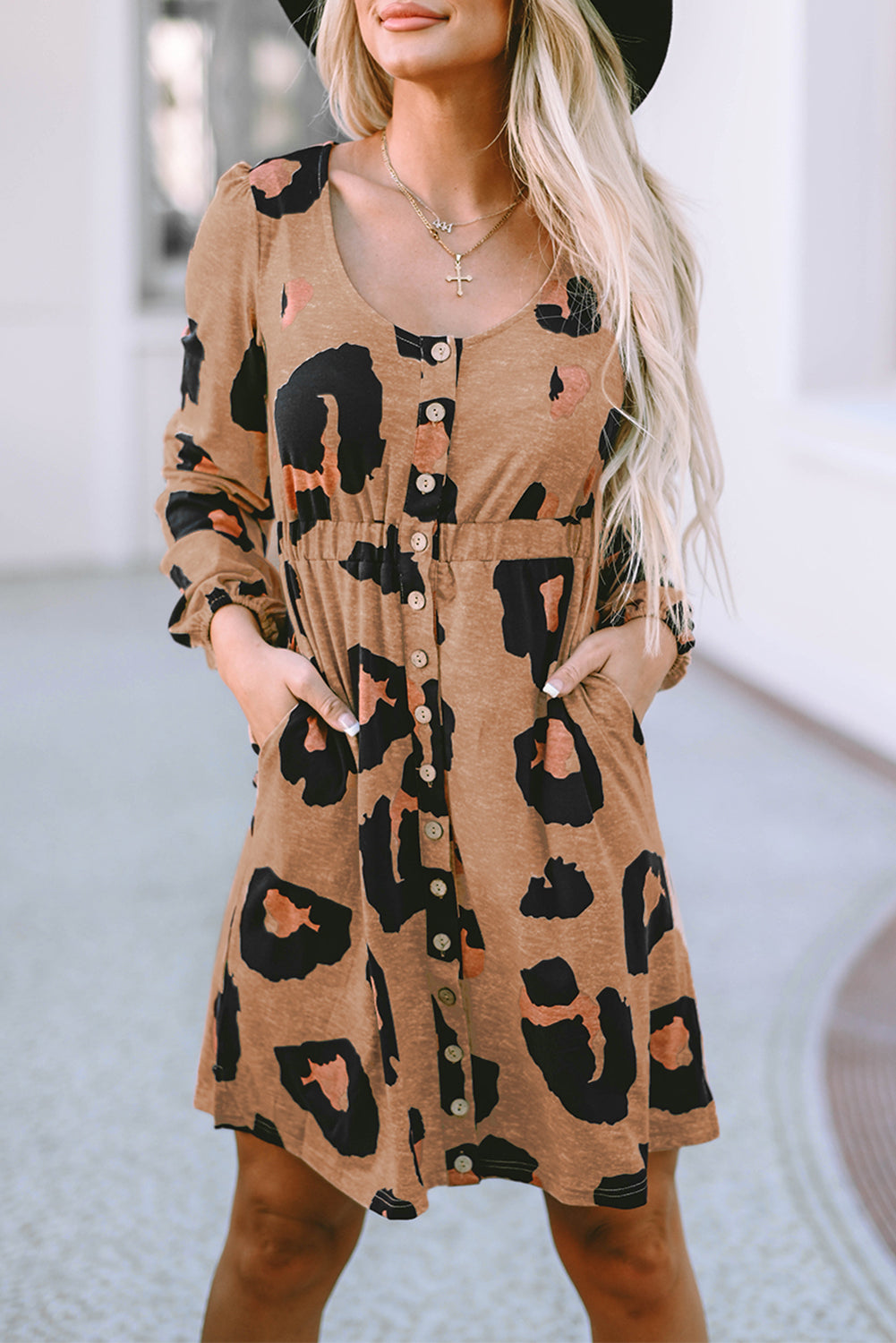 Leopard Print Long Sleeve Loose Top