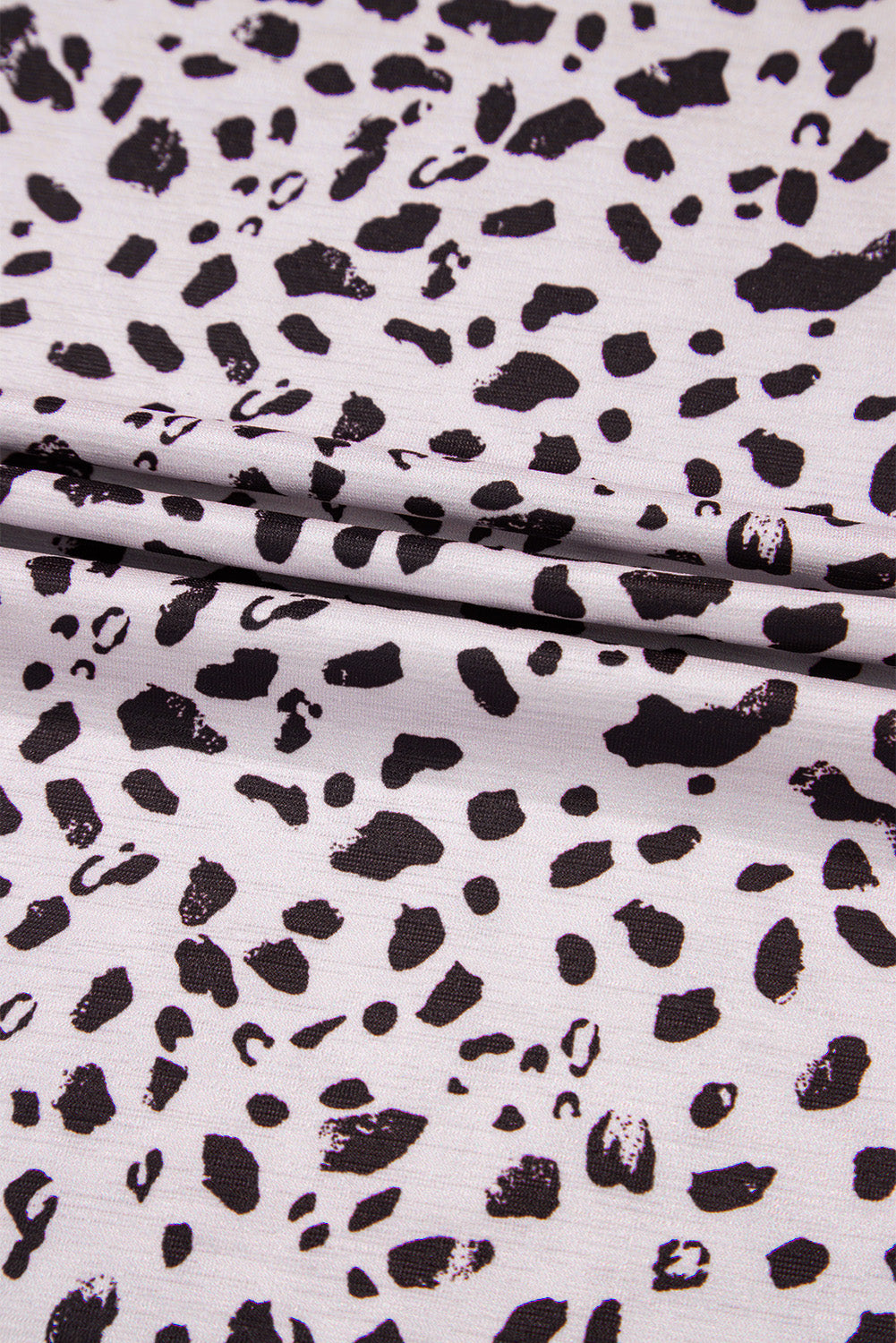 Animal Spotted Print Round Neck Long Sleeve Top