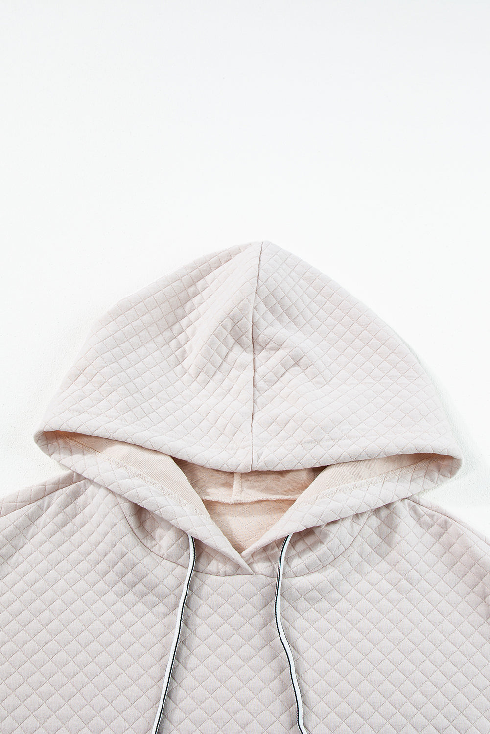 Black Solid Half Zipper Quilted Pullover Sweatshirt