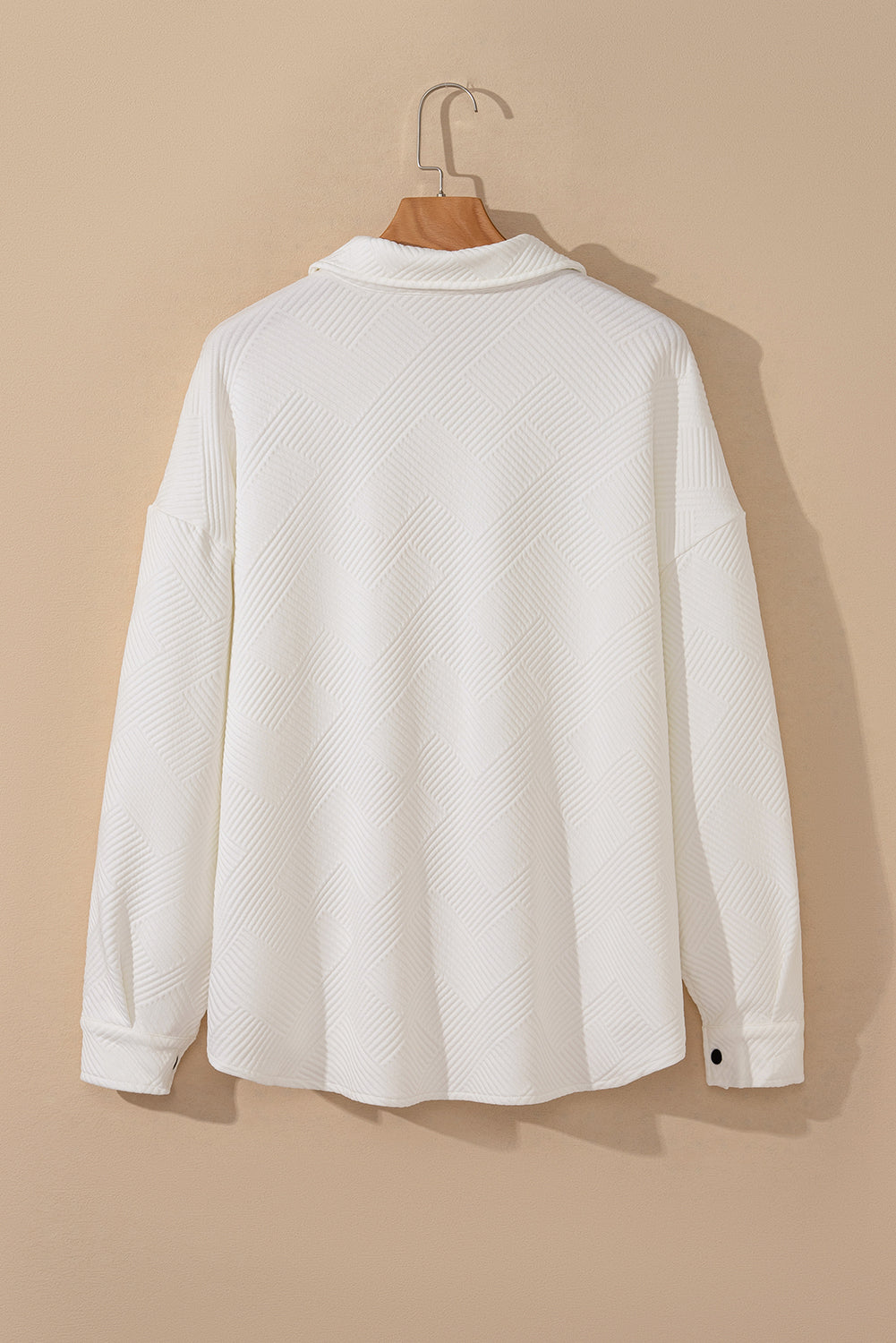 Khaki Solid Textured Flap Pocket Buttoned Shacket
