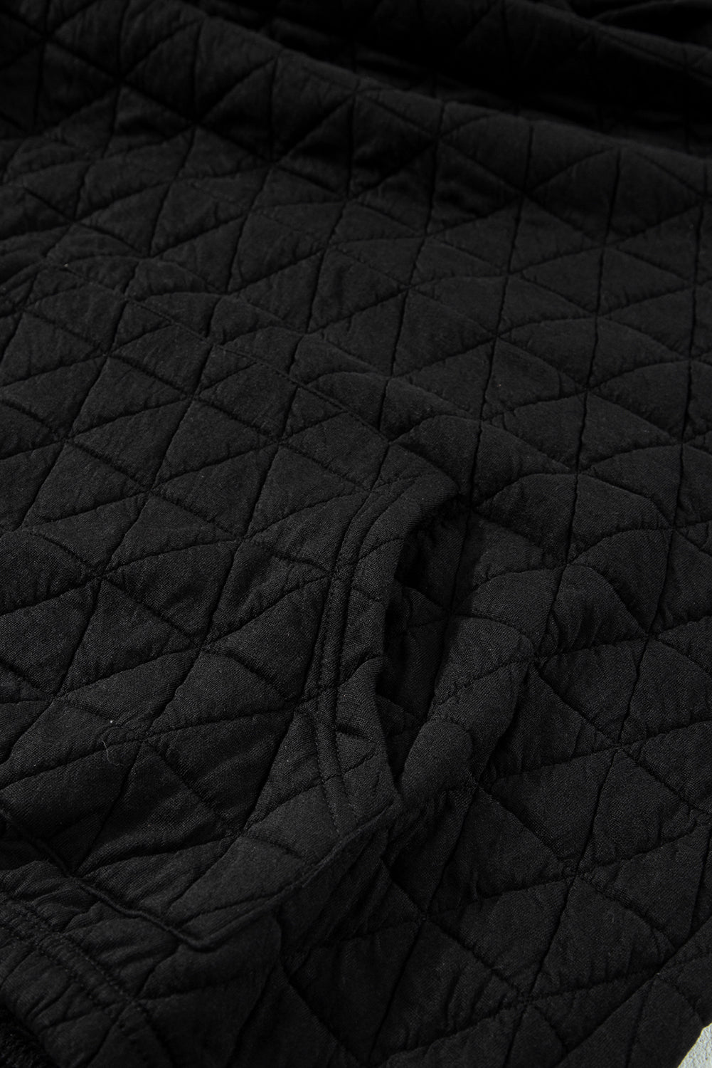 Coffee Solid Color Quilted Kangaroo Pocket Hoodie