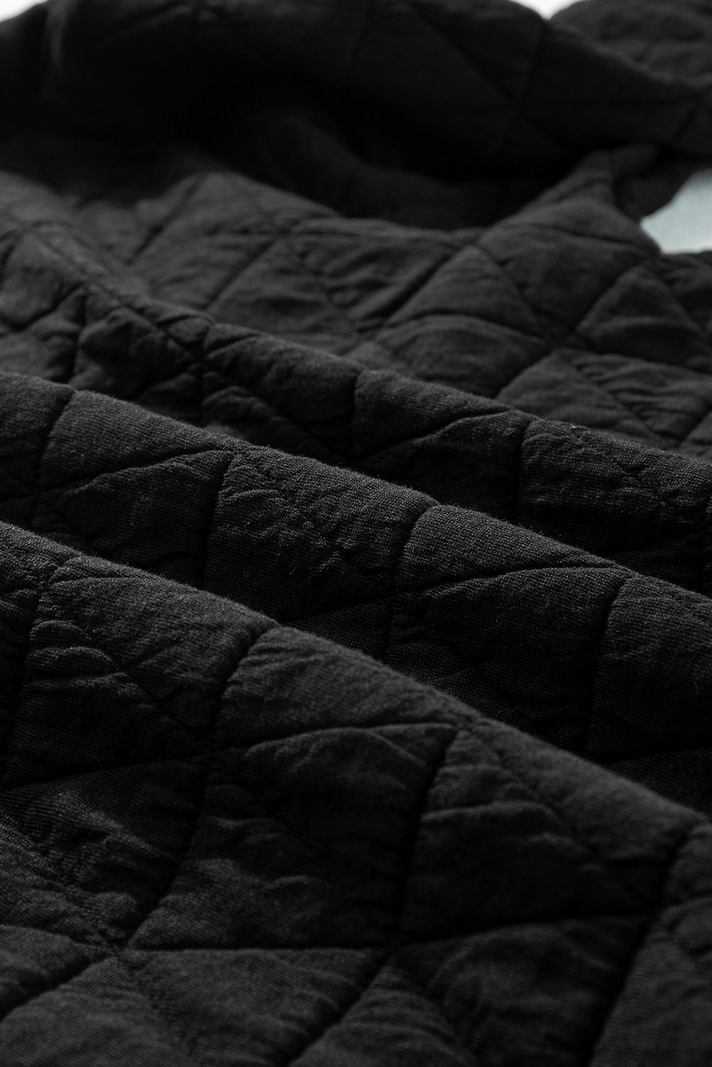 Coffee Solid Color Quilted Kangaroo Pocket Hoodie