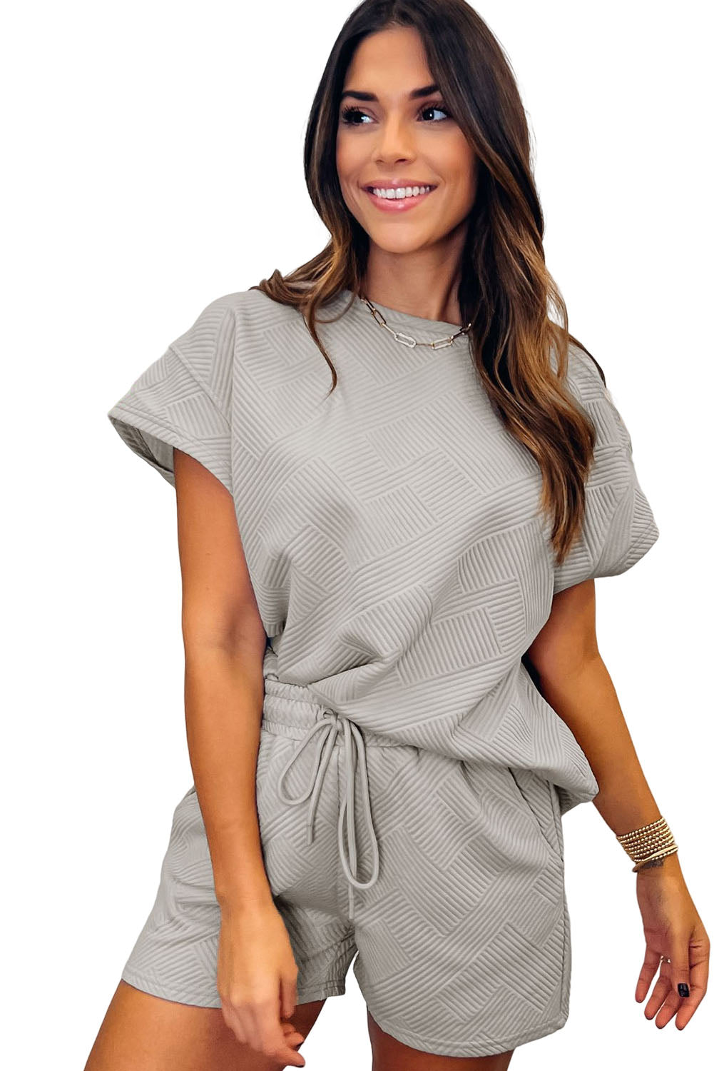 Black Ultra Loose Textured 2pcs Slouchy Outfit