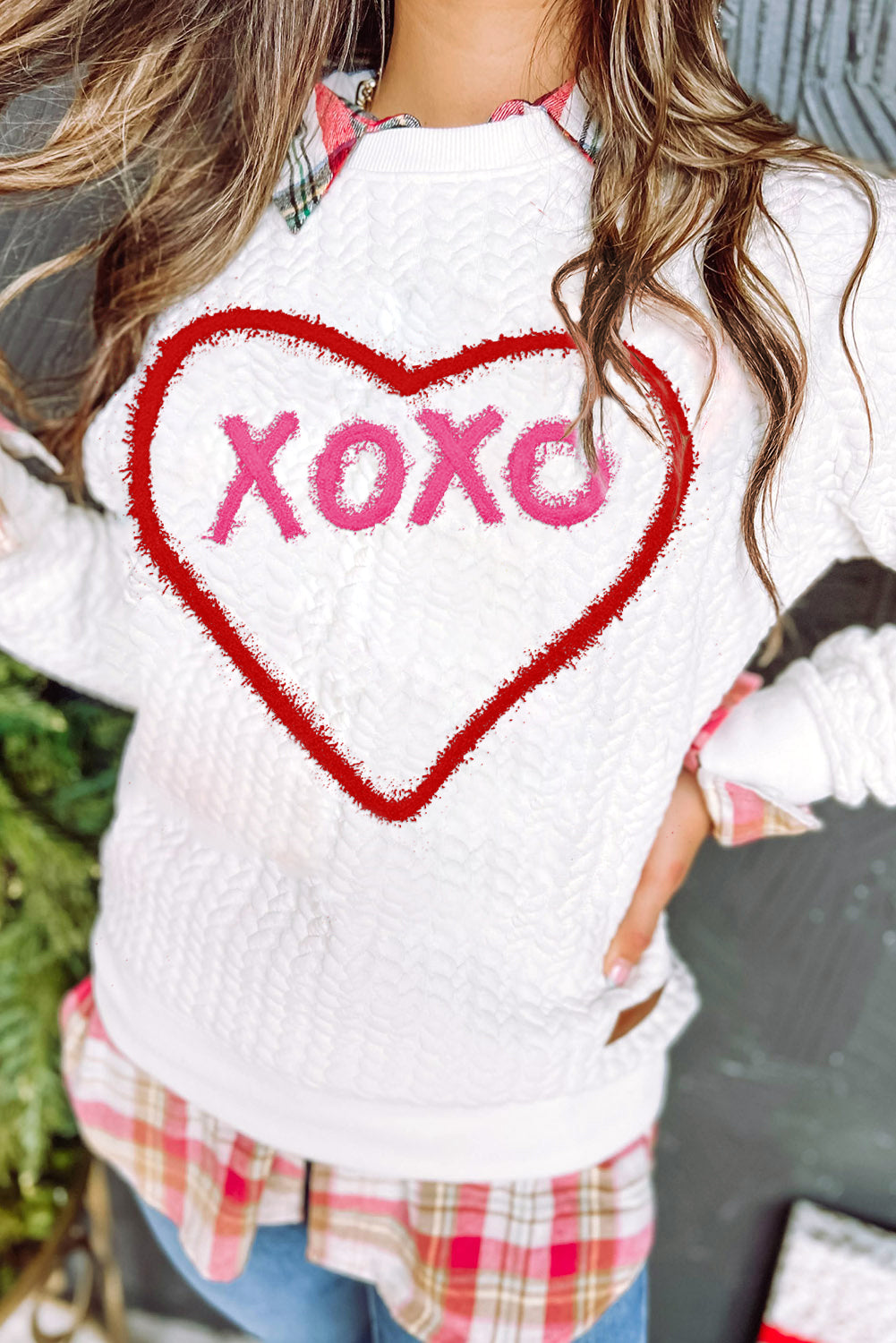 Black Merry And Bright Cable Knit Pullover Sweatshirt