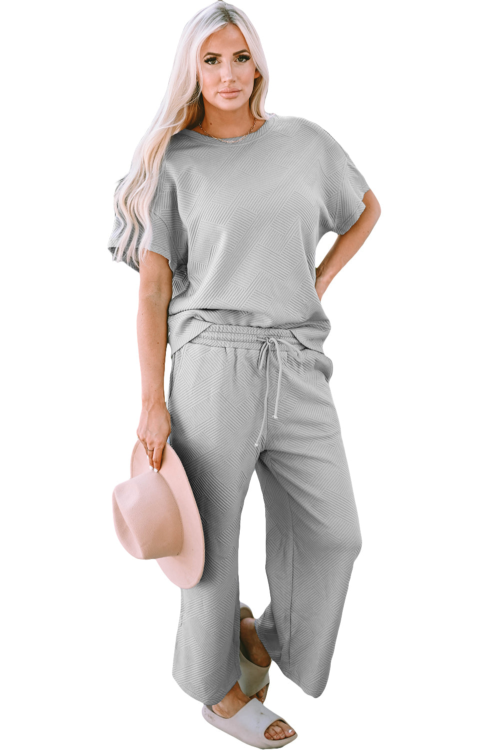 Black Ultra Loose Textured 2pcs Slouchy Outfit