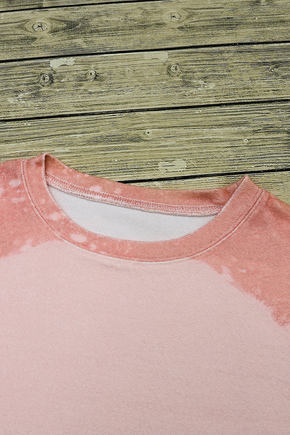 Pink Tie Dye Santa Claus Graphic Pullover Sweatshirt