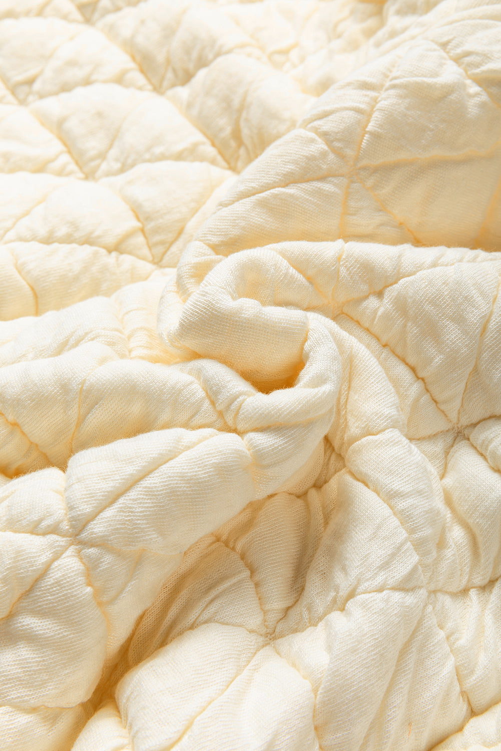 Coffee Solid Color Quilted Kangaroo Pocket Hoodie