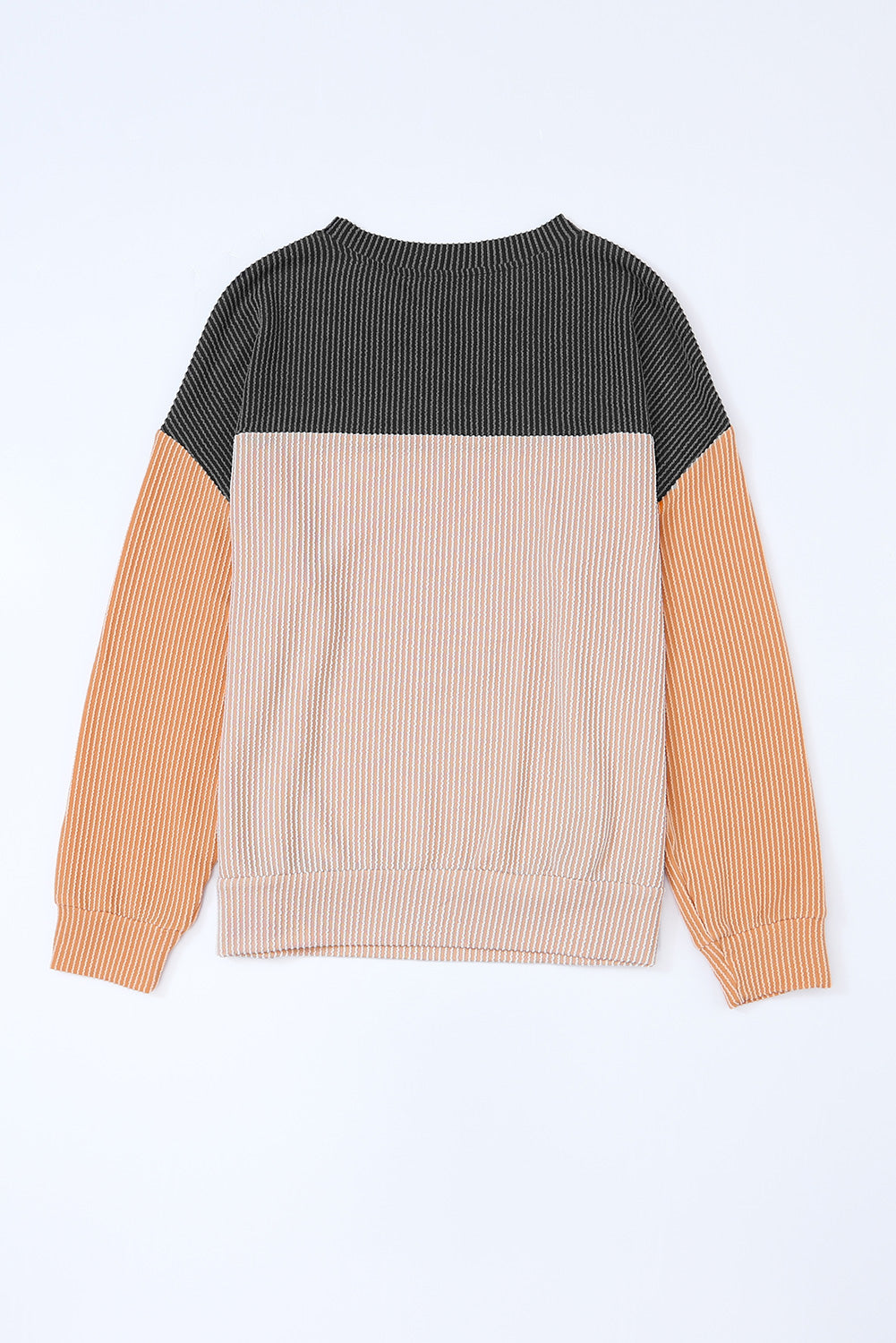 Mineral Red Plus Size Ribbed Colorblock Long Sleeve Top