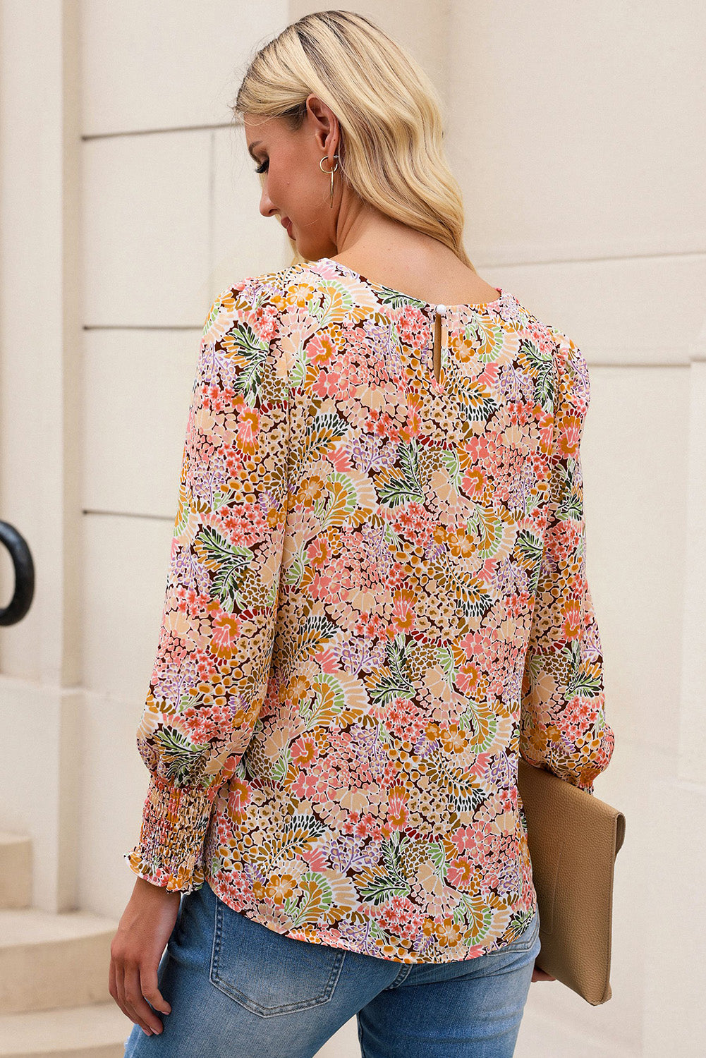 Multicolor Gorgeous Floral Print Tie V Neck Ruffle Dress