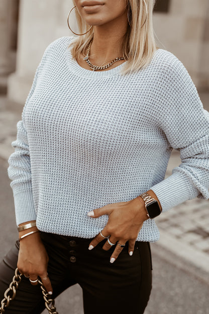Fiery Red Cross Back Hollow-out Sweater