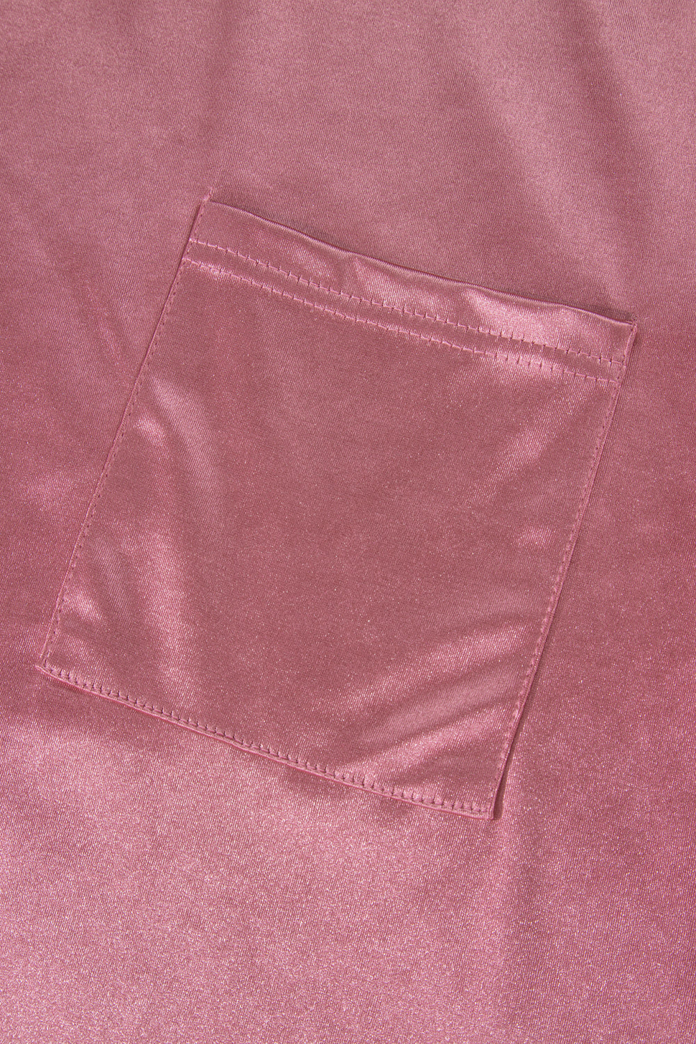 Apricot Glitter Chest Pocket Round Neck Long Sleeve Top