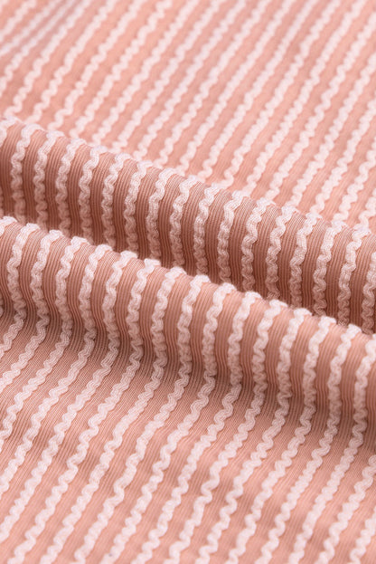 Mineral Red Plus Size Ribbed Colorblock Long Sleeve Top