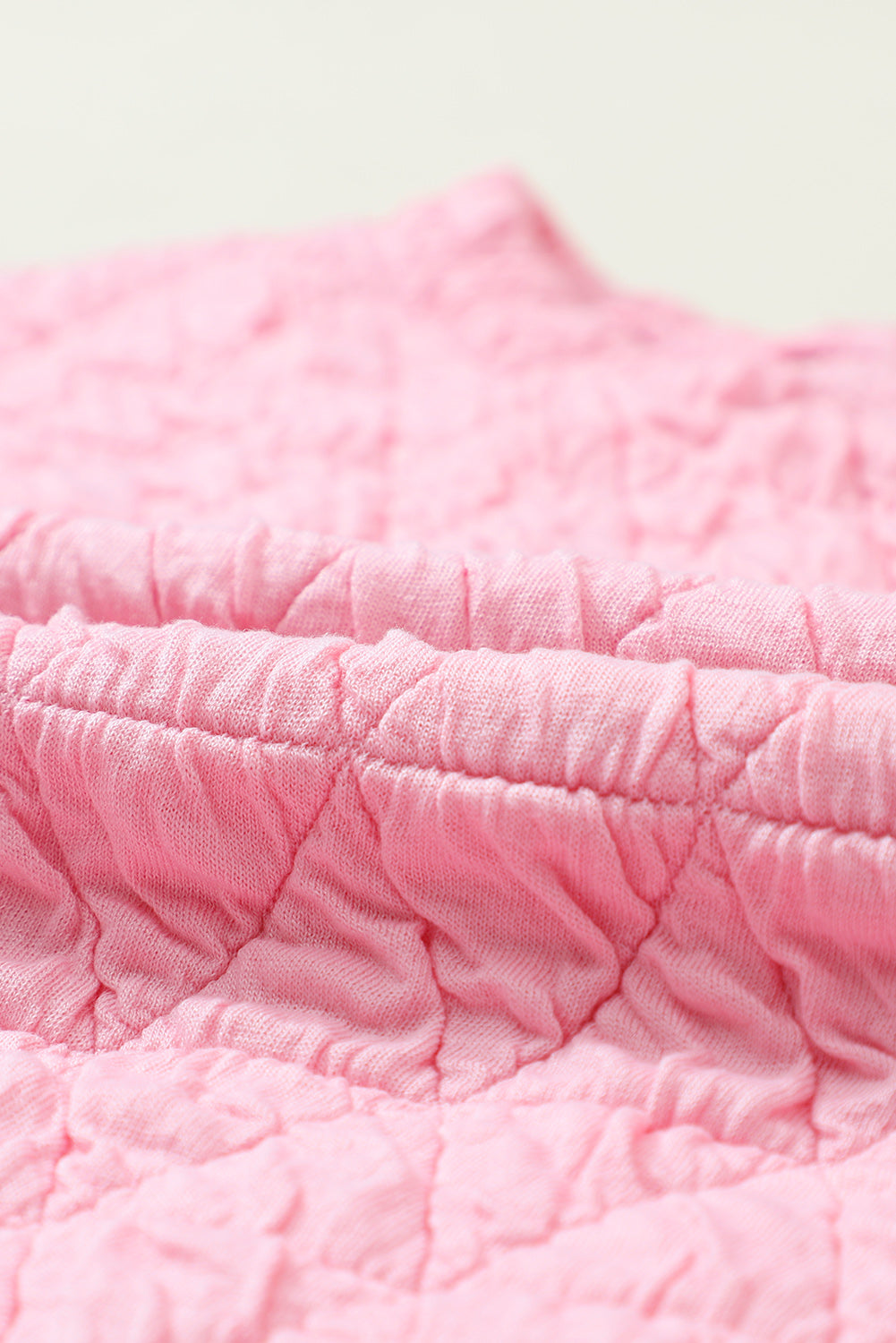 Coffee Solid Color Quilted Kangaroo Pocket Hoodie
