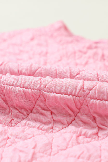 Coffee Solid Color Quilted Kangaroo Pocket Hoodie