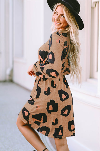 Leopard Print Long Sleeve Loose Top