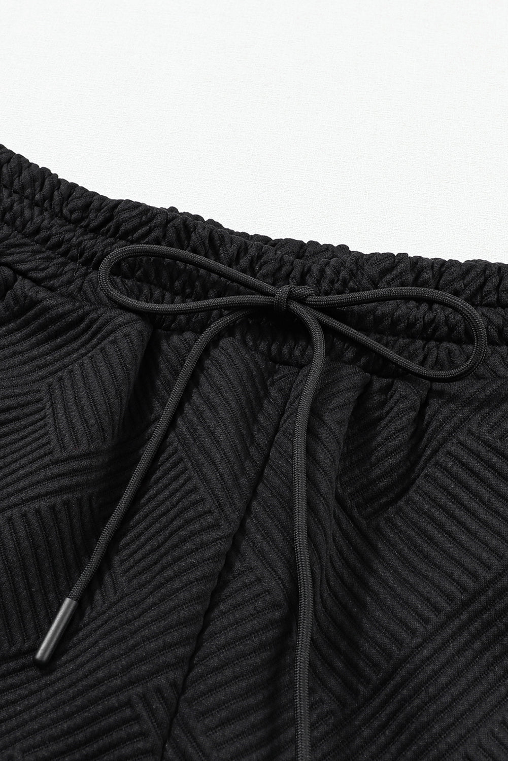 Black Ultra Loose Textured 2pcs Slouchy Outfit