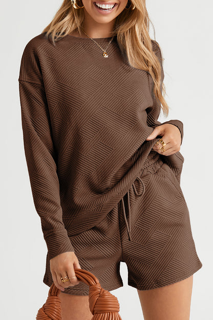 Black Ultra Loose Textured 2pcs Slouchy Outfit