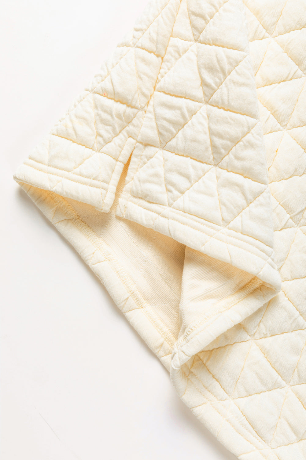 Coffee Solid Color Quilted Kangaroo Pocket Hoodie