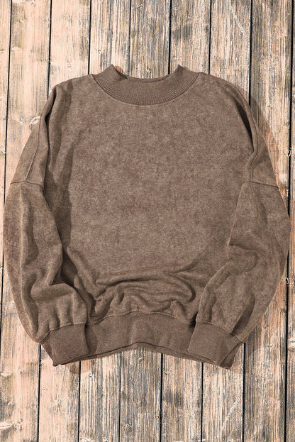 Green Drop Shoulder Crew Neck Pullover Sweatshirt