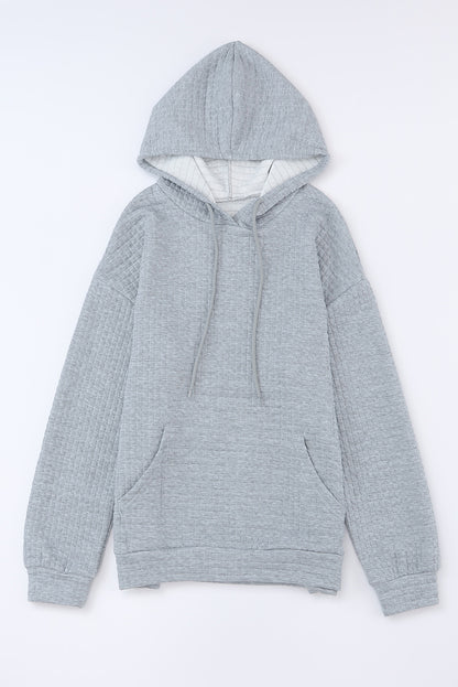 White MERRY AND BRIGHT Lattice Texture Hoodie