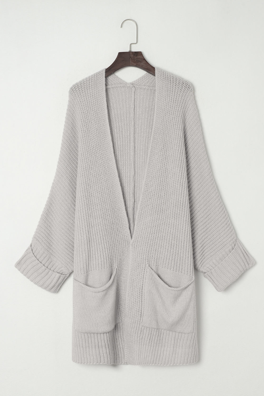Black Oversized Fold Over Sleeve Sweater Cardigan