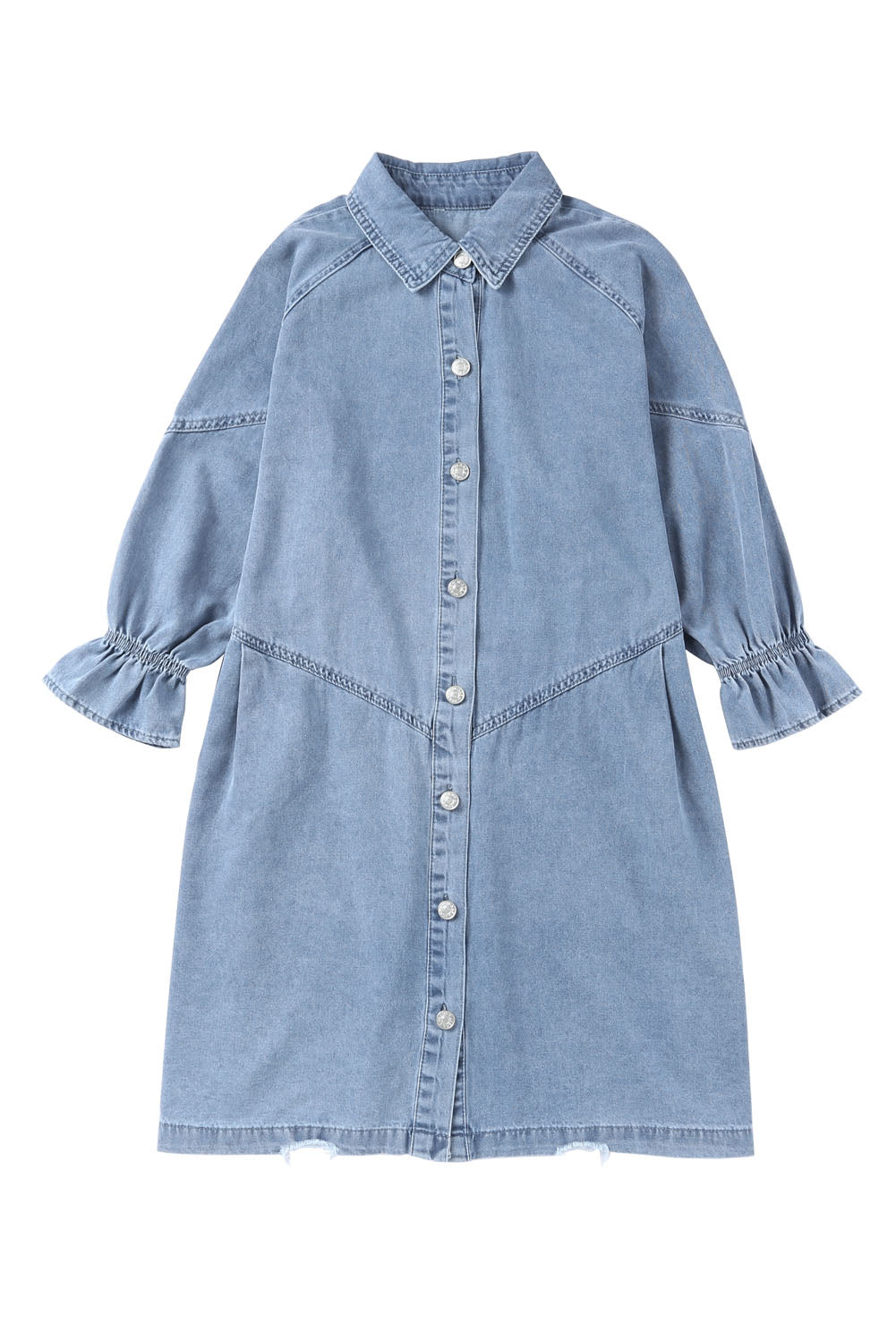 Gray Sequin Nutcracker Graphic Long Sleeve Shirt Denim Dress
