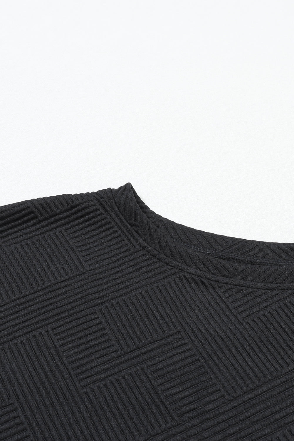 Black Ultra Loose Textured 2pcs Slouchy Outfit