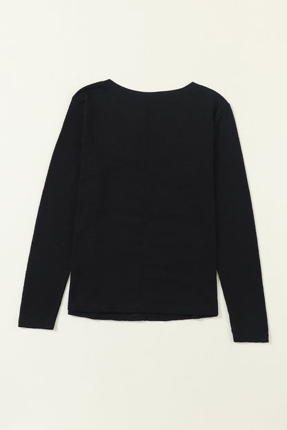 Red Sequined Christmas Favor Sleeve Casual Pullover
