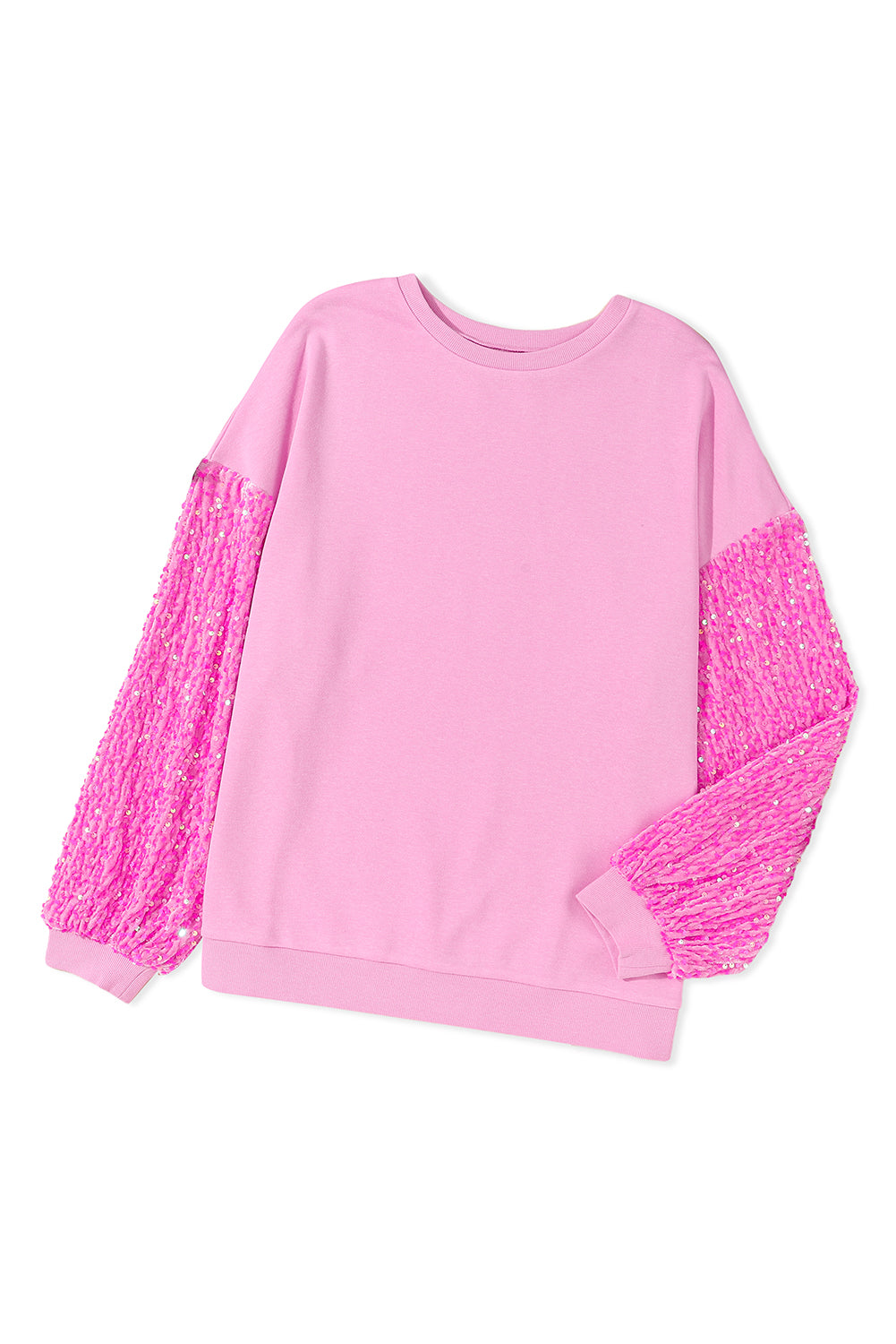 Pink Plus Size Sequin Sleeves Nutcracker Graphic Sweatshirt